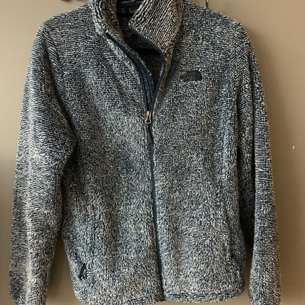 Brand new fuzzy North Face zip up jacket.